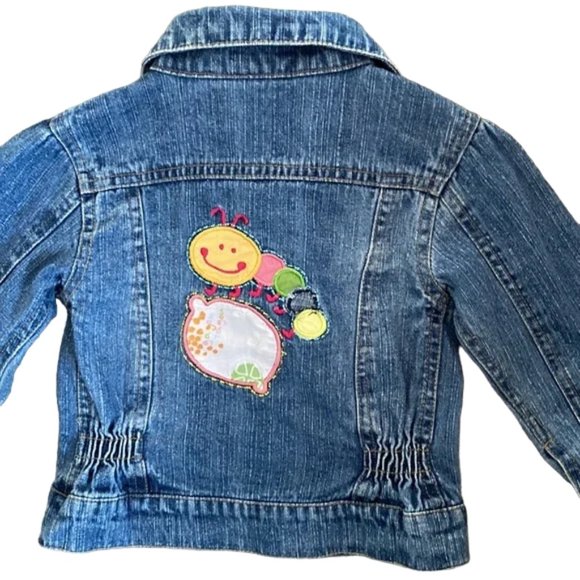 Gagou Tagou Floral Caterpillar Denim Jean Jackets 18 Months - Picture 1 of 7